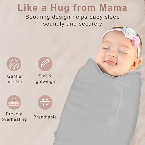 Image of Soft Stretchable Baby Blankets for Newborn Comfortable Cozy Adjustable Swaddle for New Born Baby Swaddle Wrap Cloth (Pack of 1) Grey