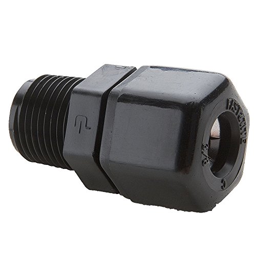 Parker P5MC4-pk20 Plastic Fitting, Fast-Tite, Tube to Pipe, Black Polypropylene, Compression and NPTF Connector, 5/16
