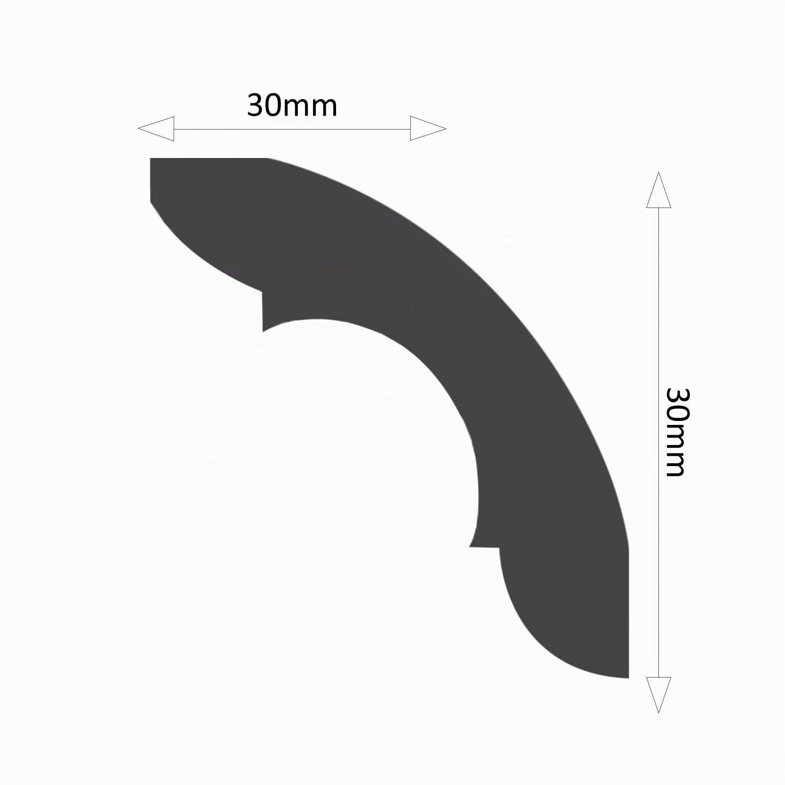 Moulures de plafond en polystyrène XPS - 20 m - Moulures en stuc - Baguette de finition blanc - 30 x 30 mm - Profilés décoratifs en polystyrène - Moulures décoratives - Paquet économique NC40