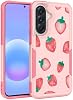 Funda para Samsung Galaxy A57 5G: (Fresa) | diseño floral lindo, para chicas y mujeres, protección contra caídas de grado militar, funda de silicona con marco TPU a prueba de golpes 2