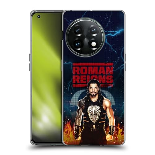 Head Case Designs Officially Licensed WWE LED Image 2017 Roman Reigns Soft Gel Case Compatible with OnePlus 11 5G