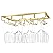 Nuovoware Soporte para Copas de Vino, Soporte para Colgar Copas de Vino Debajo del Gabinete para Cocina, Bar, Pub, Vidrio, Dorado, Almacenamiento para Barra de Gabinete de Cocina (4 Filas) - Oro