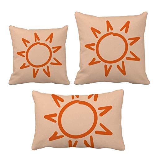 Coussin soleil orange ensemble complet décoratif avec insert pour canapé et salon - 2