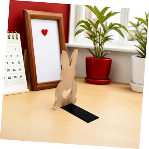 Lapin en bois pour rompre le vide des bibliothèques et étagères - 5