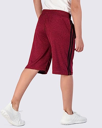 Image of Real Essentials 5 Pack: Boys' Dry Fit Basketball Shorts for Youth Kids Teens - Athletic Running Soccer Sports with Pockets