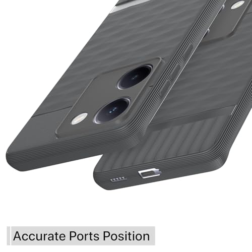 Image of Outlouders Bumper Case for Vivo Y300 Plus 5G | Full Camera Protection | TPU Soft Flexible Shockproof Back Cover (Grey)