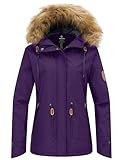 wantdo Women's Insulated Snowboarding Jacket Fleece Ski Winter Coat Outerwear Purple L