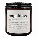 KU-DaYi Happiness Signs Scented Candles, Happiness Birthday Christmas Gifts Scented Candle for Woman Men Friend, Happiness Noun Definition Amber Soy Wax Jar Candle for Home Room Decor