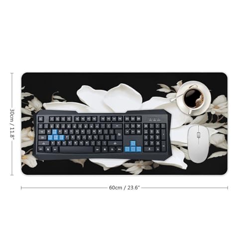 Alfombrilla Blanca Floral Rubber Base Grande 30x60 cm miniatura 2