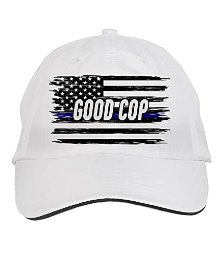 Makoroni - Good COP Cop, Police Hat Adjustable Cap, DesU93 White