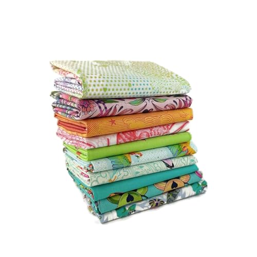 Tula Pink Fat Quarter Bundle (10 pcs) - Tula Pink - Free Spirit 18 x 21 inches (45.72cm x 53.34cm) Fabric cuts DIY Quilt Fabric