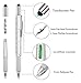 7 in 1 multifunctional ballpoint pen with handheld tool measuring technology ruler screwdriver touch screen stylus level(Silvery)