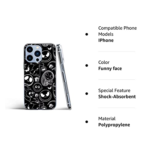 Aprilamor Phone Case Compatible With Iphone 13 Mini Horror Collage Halloween Black Soft Silicone Shockproof Protective Phone Cover #TOP6
