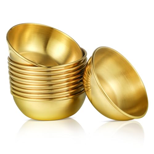 Cabilock 10Pcs Stainless Steel Sauce Dishes Spice Plates for Appetizers for Home Restaurant and Party Use Finish Seasoning Holders