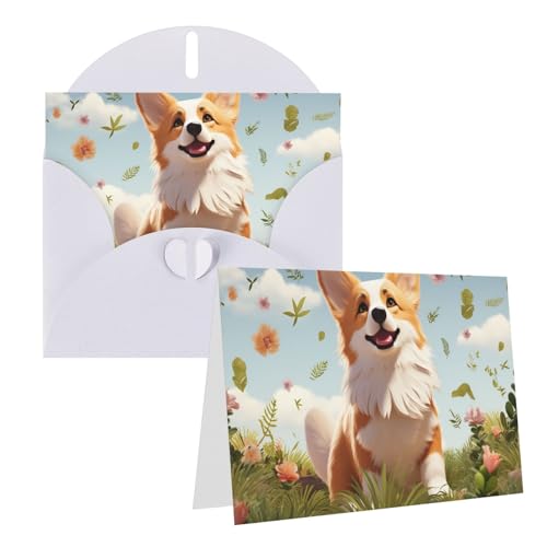 Cartes de vœux Corgi pour anniversaire et mariage avec enveloppes incluses