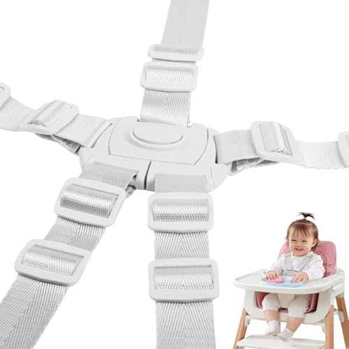 Sangle de Sécurité pour Chaise Haute, Harnais De Sécurité 5 Points Pour Poussette Bébé, harnais chaise haute bebe, Réglable En Taille, Polyvalent Pour Chaise Haute Et Landau