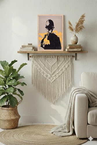 Image of BLINKART Ren Magrit Aesthetic Modern Art Walls With Frame | Natural Wood Texture | Living Room Bedroom Office Wall Decoration | Poster Home Decor Frames Wall Bedroom | 12x8 Inches (D524)