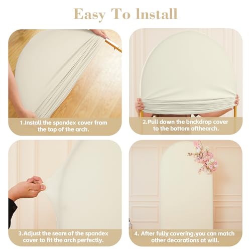 Funda elástica beige para fondo arco 6.6 ft miniatura 4