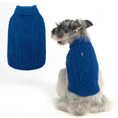 Image of BINGPET Dog Sweater for Small Dogs, Turtleneck Knitted Clothes