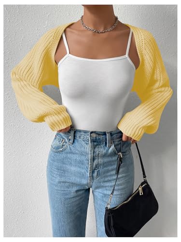 Image of Verdusa Women's Y2k Cropped Cardigan Sweaters Lightweight Knit Open Front Bolero Shrugs Spring Fall Outfits
