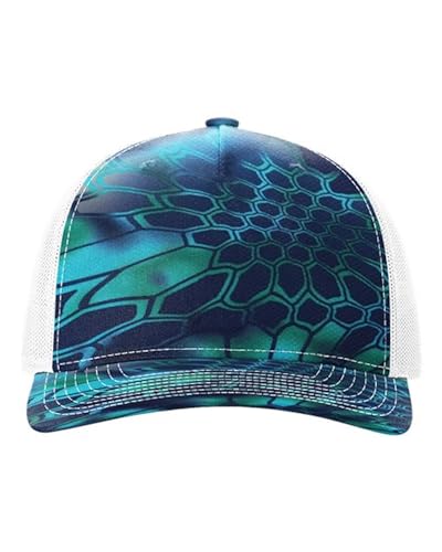 Image of R RICHARDSON Richardson Five-Panel Printed Custom Trucker Hat Camouflage Kryptek Pontus / White Unisex Adult