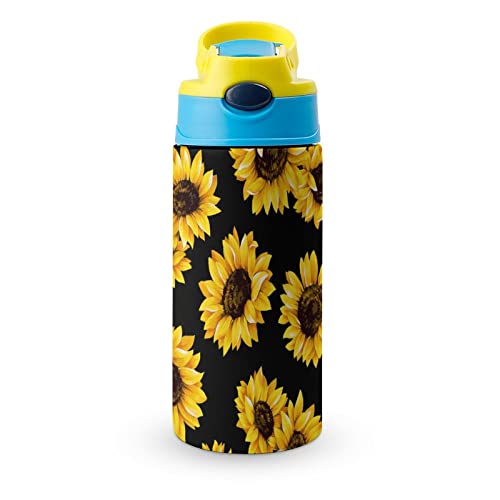 Vaso De Pajita De Acero Inoxidable Girasol Botella Termica 500Ml Para Escuela Oficina Viaje Deporte Cover
