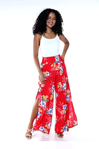 Image of Matchable Family Hawaiian Luau Men Women Girl Boy Clothes in Hibiscus Red