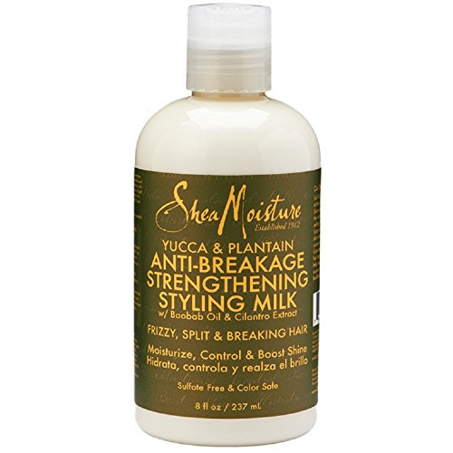 SheaMoisture Styling Milk Heat Protectant for Frizz Yucca & Plantain Heat Protectant with Shea Butter 8 oz (210191 )