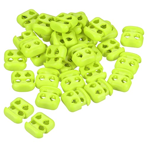 PATIKIL Cord Locks, 30 Pack Oval Spring Toggle Stopper for Drawstring Bag Shoelaces Bright Green, 16x17mm