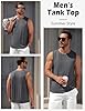 Lonya Men's Vests Crew Neck Summer Casual Beach Holiday Tops Bodybuilding Athletic Workout Running Tank Top Gym Muscle Sleeveless T Shirt Dark Grey,XXL #2