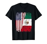 MEXICAN ROOTS | Half American Flag | MEXICO T-Shirt