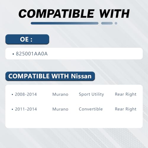 Image of KELOKE Door Latch Lock Actuator Compatible with Nissan Murano 2008-2014(Sport Utility), Compatible with Nissan Murano 2011-2014(Convertible), Rear Right Passenger Side, Replace# 82500-1AA0A,825001AA0A