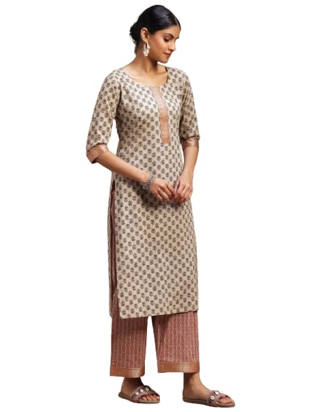 Libas Printed Cotton Kurta Palazzo Set | UrbanThreads.in