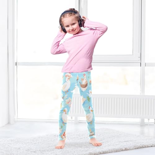 Toddler Girls Leggings Printed Yoga Pants Leggings White Duck for Kids4
