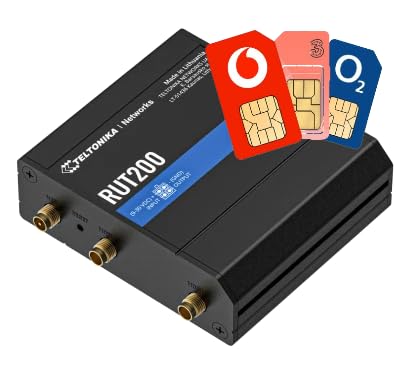 Teltonika RUT200 4G LTE Cat4 Industrial M2M/IOT Router with Multinet Data SIM Card Bundle