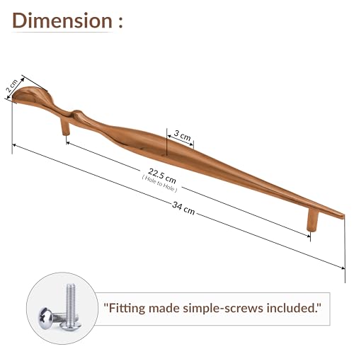 Image of Plantex Cabinet Handle /224mm Handle for Cabinet /Furniture /Door Pull-Push Handle for Home /Office - Pack of 1 (Rose Gold)