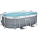 Produktbild Bestway Power Steel Frame-Pool, 300 x 200 x 84 cm, oval, grau, 3.668 Liter, ohne Pumpe und Zubehör, Ersatzteil, Ersatzpool