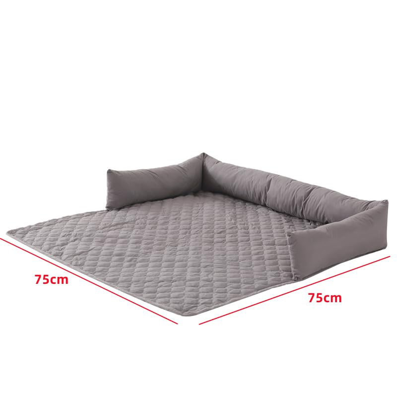 CiCixixi Hundedecke Sofa,Sofaschutz, Handgefertigtes Hundebett waschbar, hundekissen,Couchkissen, Hundematte Flauschiges Hundebett für mittelgroße Hunde (Hellgrau,75 * 75cm)