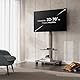 FITUEYES TV Bodenständer Rollbar mit Holzablage TV Standfuß TV Ständer Fernsehstand mit Rollen höhenverstellbar schwenkbar für 32 bis 70 Zoll Flachbildschirm bis zu 40kg. Max. VESA. 400 * 600