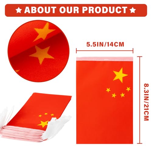 Image of China String Flag Pennant Banner, Small Mini Chinese Flags Bunting Banner, National Country Decoration for School, Party, Sports Events, Patriotic Festival, 33 Feet 30 Flags