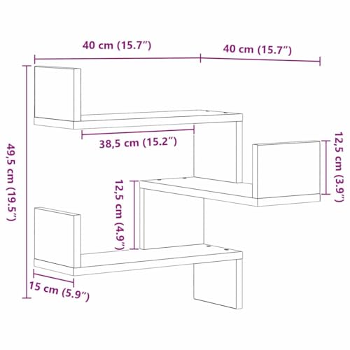 Étagère murale flottante design chêne noir structure durable - 3