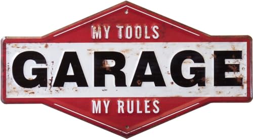 �H���f�� Antique Emboss Plate GARAGE MY TOOLS W40×D0.2×H22cm MP22010