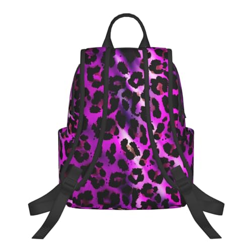 Vintage Backpack Travel Laptop Backpack for Women & Men College Backpack (Watercolor Purple Tie Dye Leopard Cheetah Print)3
