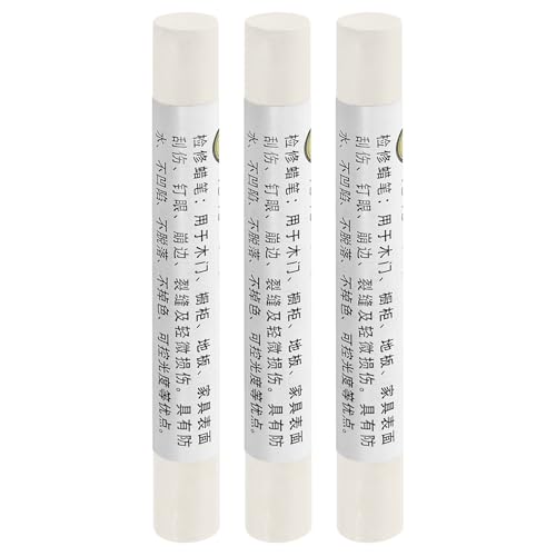 uxcell Furniture Repair Crayons, 3Pcs - Wood Wax Filler Stick, Furniture Markers Touch Up - for Scratches Holes Tables Desks Wooden Floors Cover Ups, White Cherry