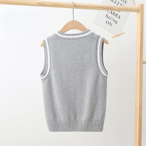 Girls Boys Sweater Vest School Uniform Knitted V Neck Soft Cotton Pullover Sweater Color Block Sleeveless Top Fall Clothes3