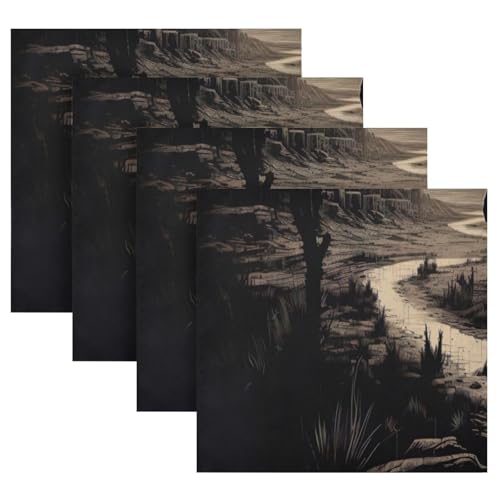 Servilletas de Tela Satinadas Western Desert Cowboy x6 miniatura 5