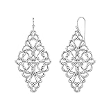 1928 Jewelry Filigree Diamond-Shape Drop Earrings