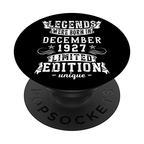 Cumpleaños Diciembre 1927 Edición Limitada Regalo Vintage PopSockets PopGrip Intercambiable