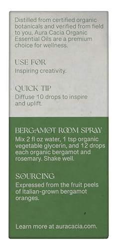 Aceite Esencial Orgánico de Bergamota Aura Cacia 0.25 Fl Oz miniatura 2