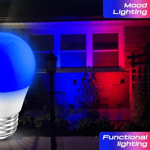 Image of Blue Light Bulb, A15 Blue Christmas Lighting Bulb, 3W 300lm,2 Pack | 25w-40w Equivalent,Blue Colored ED Bulb for Halloween, Party, Holiday Lighting, Home Decoration, Outdoor Porch, Non-Dimmable